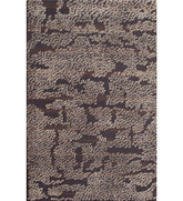 Abstract textured hand-tufted wool rug in brown and beige pattern